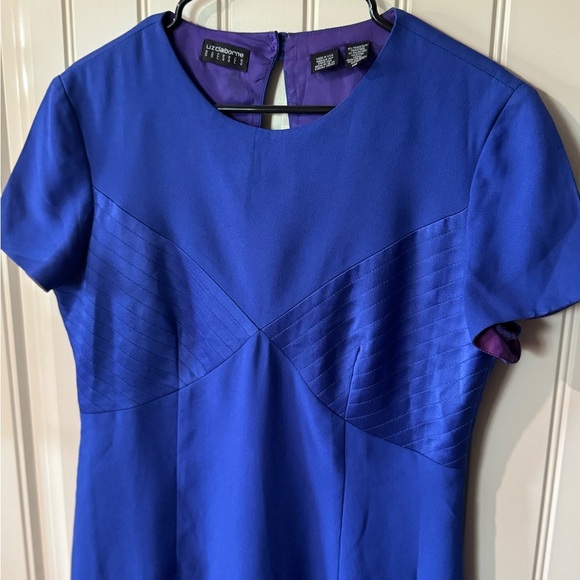 3/for $15 🍒 LIZ CLAIBORNE Royal Blue Sheath Mini Dress (Size 12) 💙 - Picture 4 of 11
